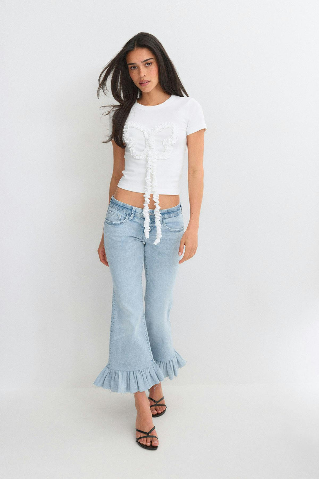 Re tok ruffle detail jeans - Super lt blue
