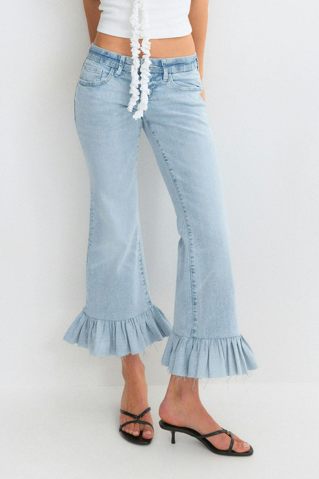 Re tok ruffle detail jeans - Super lt blue
