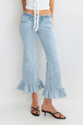 Re tok ruffle detail jeans - Super lt blue