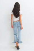 Re tok ruffle detail jeans - Super lt blue