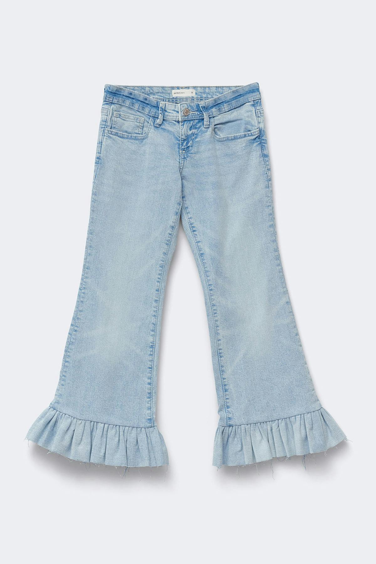 Re tok ruffle detail jeans - Super lt blue