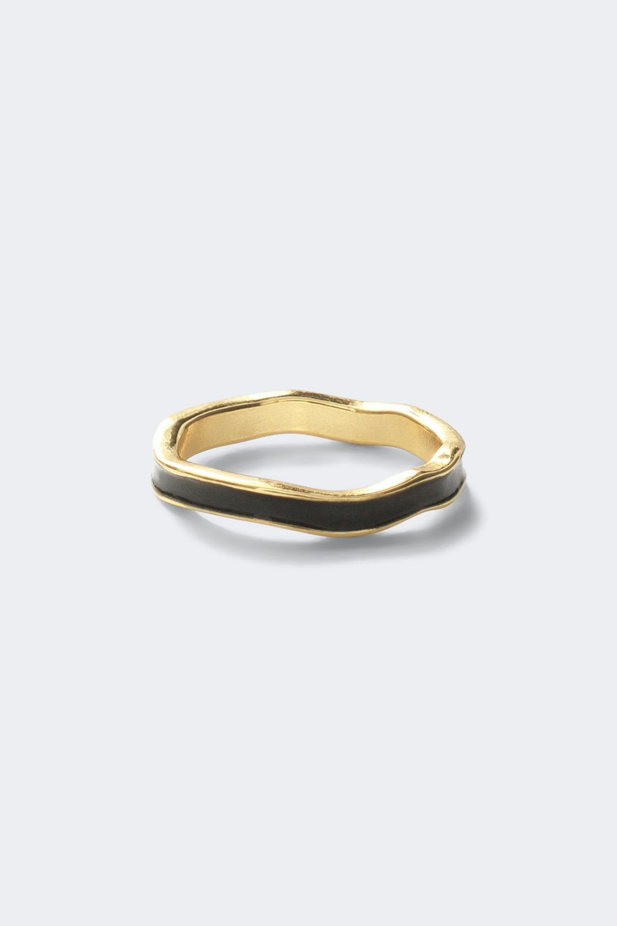 Wavy ring - Black/gold