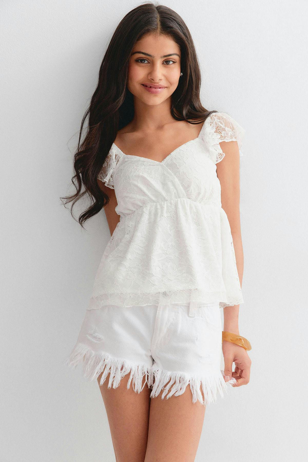 Y cali dream denim shorts - Blanc