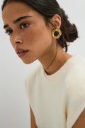 Stone stainless steel earrings - Doré