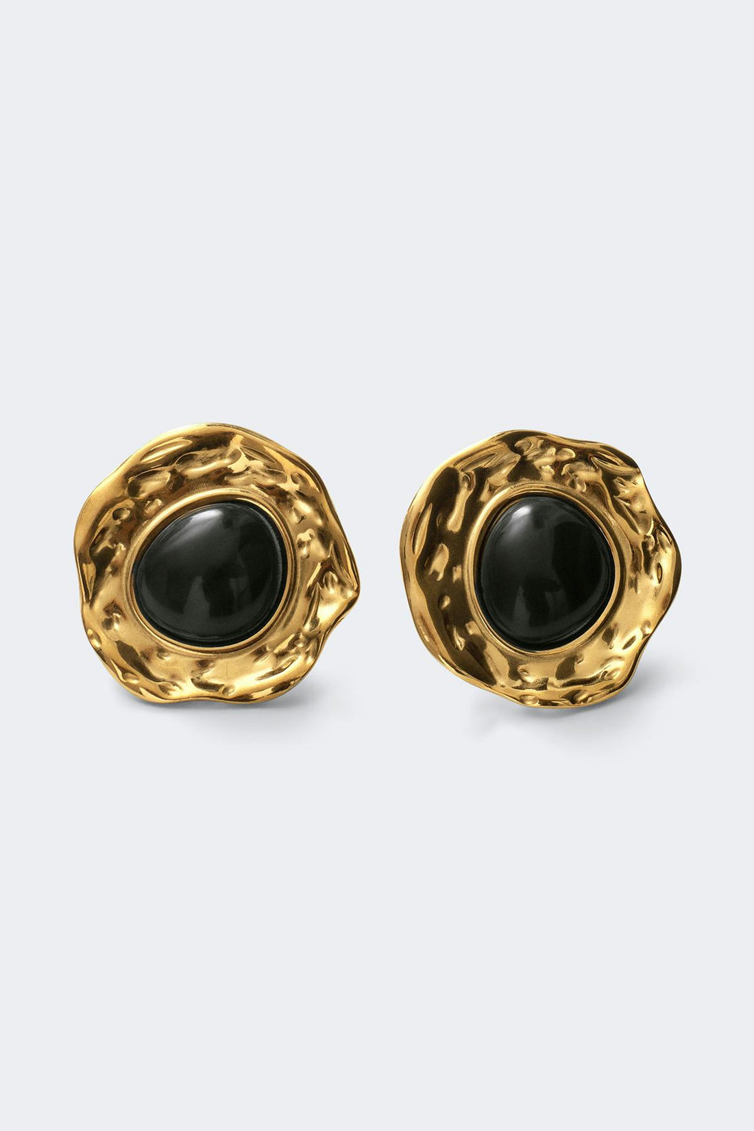 Stone stainless steel earrings - Doré