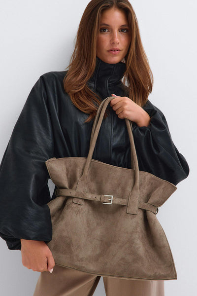 Belted tote bag