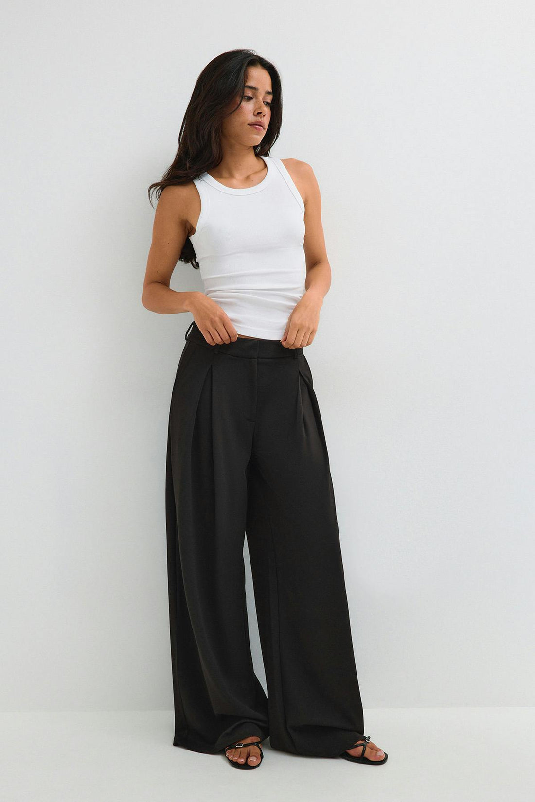 Tall tailored pleated trousers - Noir