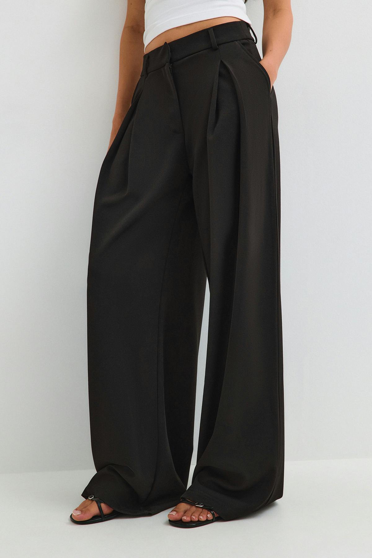Tall tailored pleated trousers - Noir