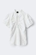 Structured keyhole blouse - Blanc