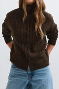 Knitted cable cardigan - Gardenia