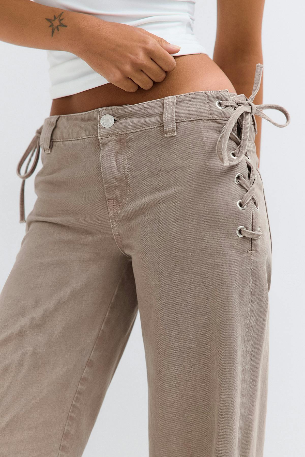 Tied up loose jeans - Offblack