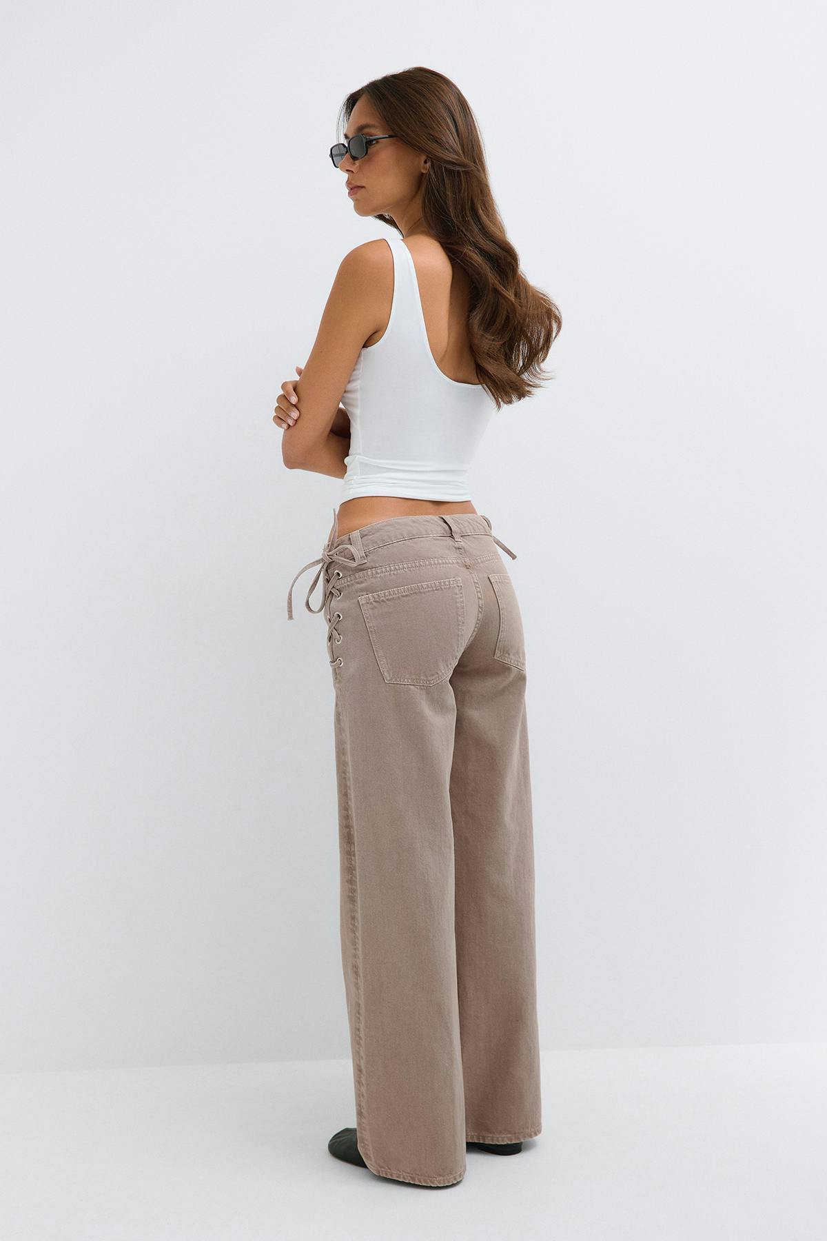 Tied up loose jeans - Offblack