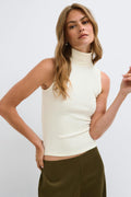 Rib polo top - Sky captain
