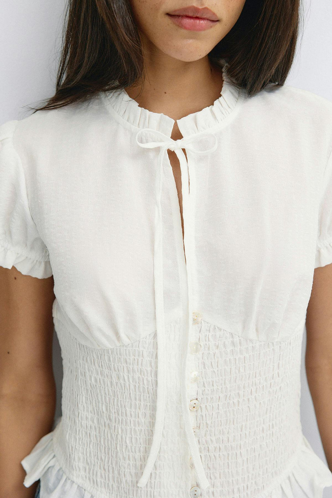 Keyhole blouse - Blanc cassé