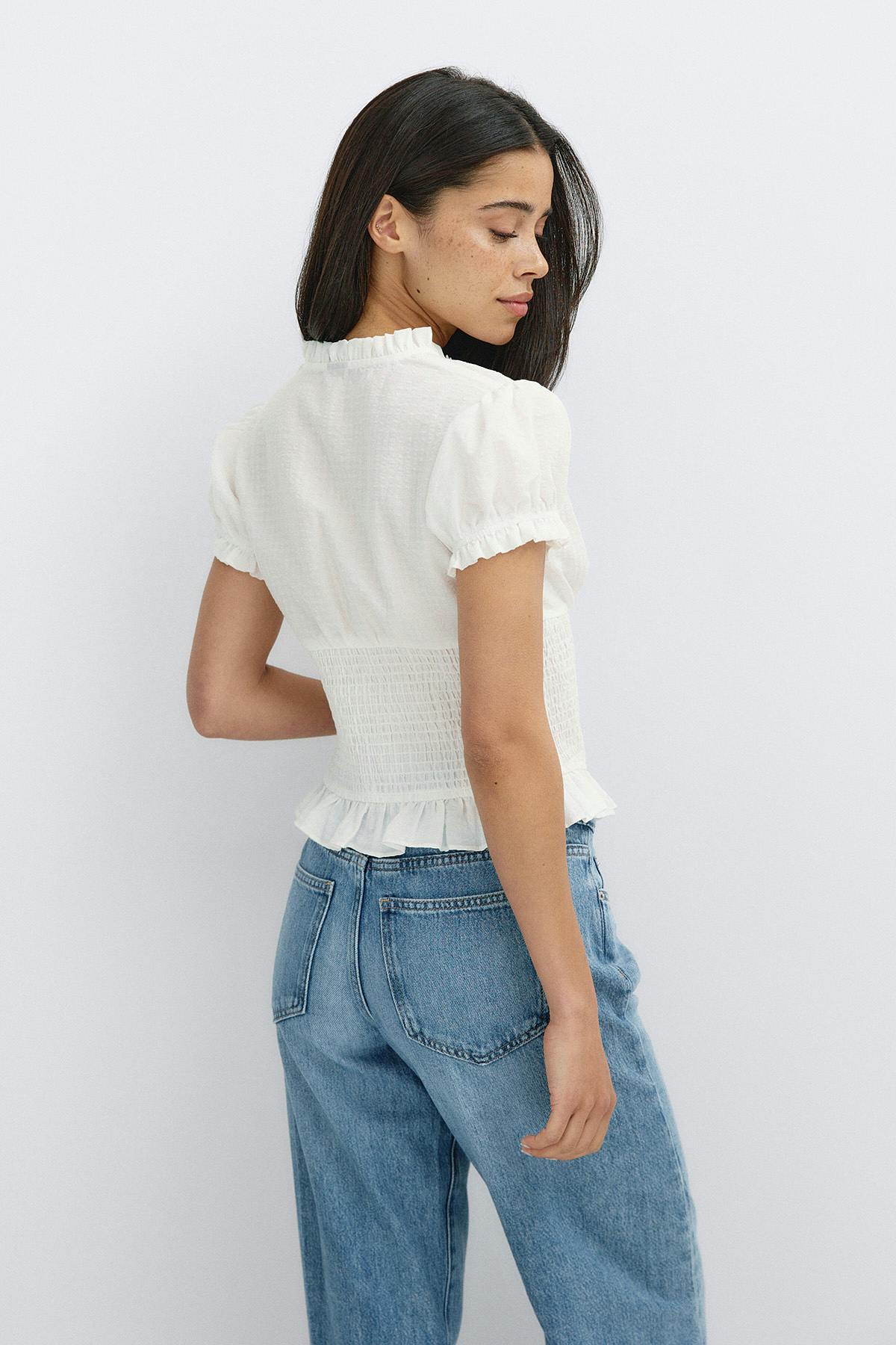 Keyhole blouse - Blanc cassé