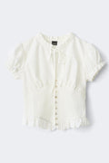 Keyhole blouse - Blanc cassé