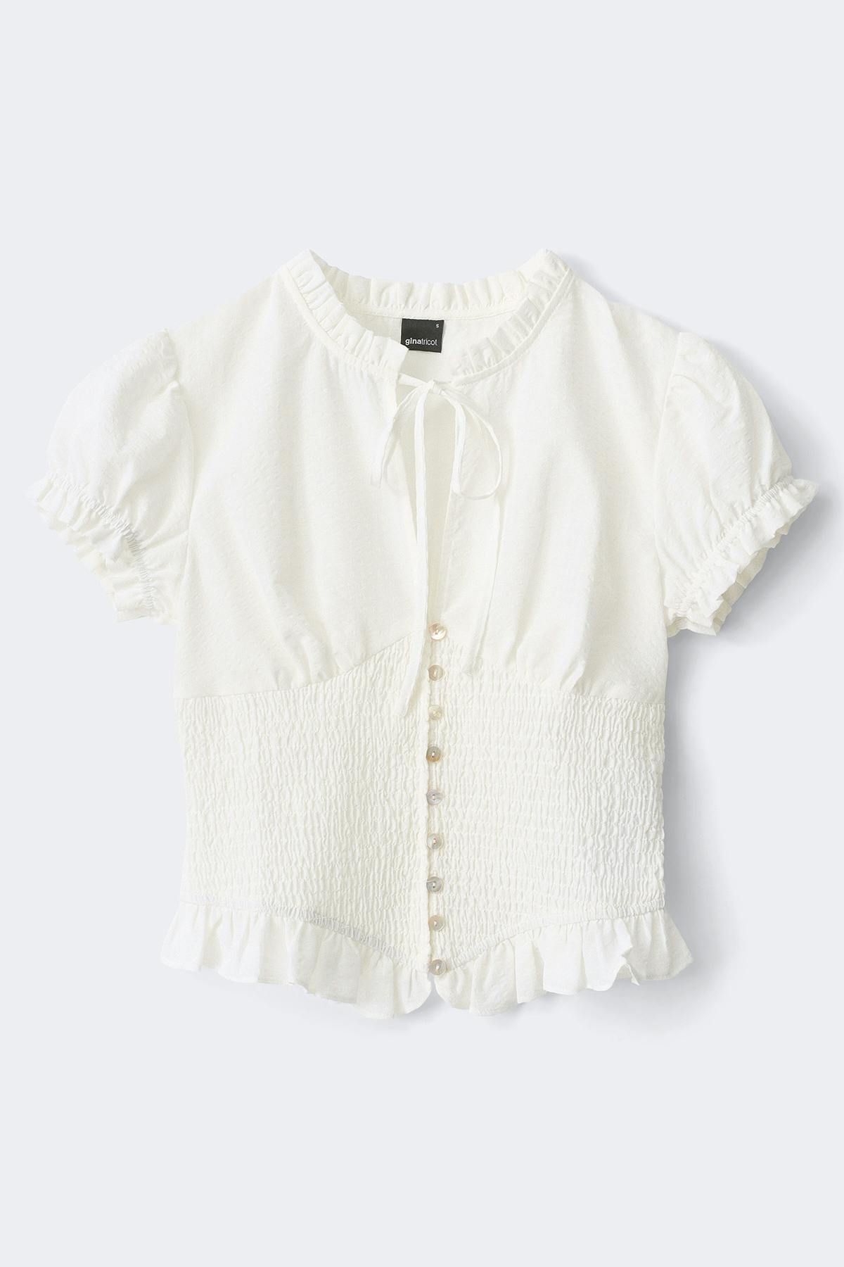 Keyhole blouse - Blanc cassé