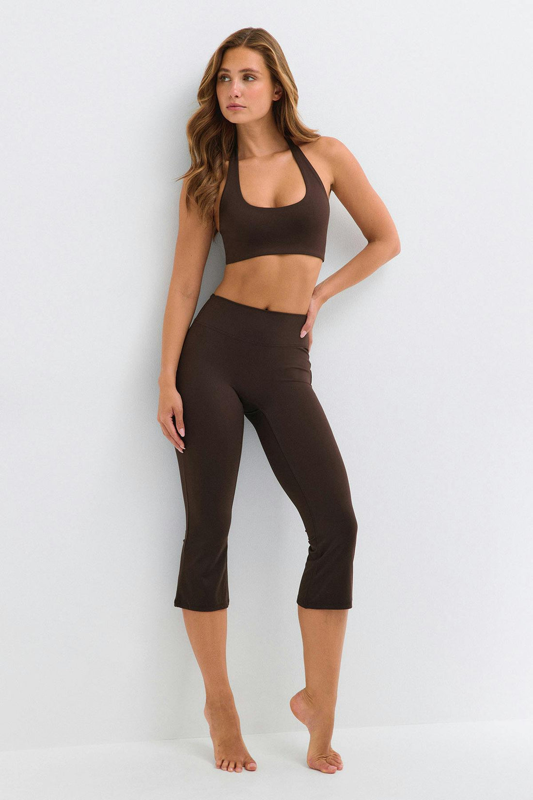 Flare yoga capri - Marron foncé