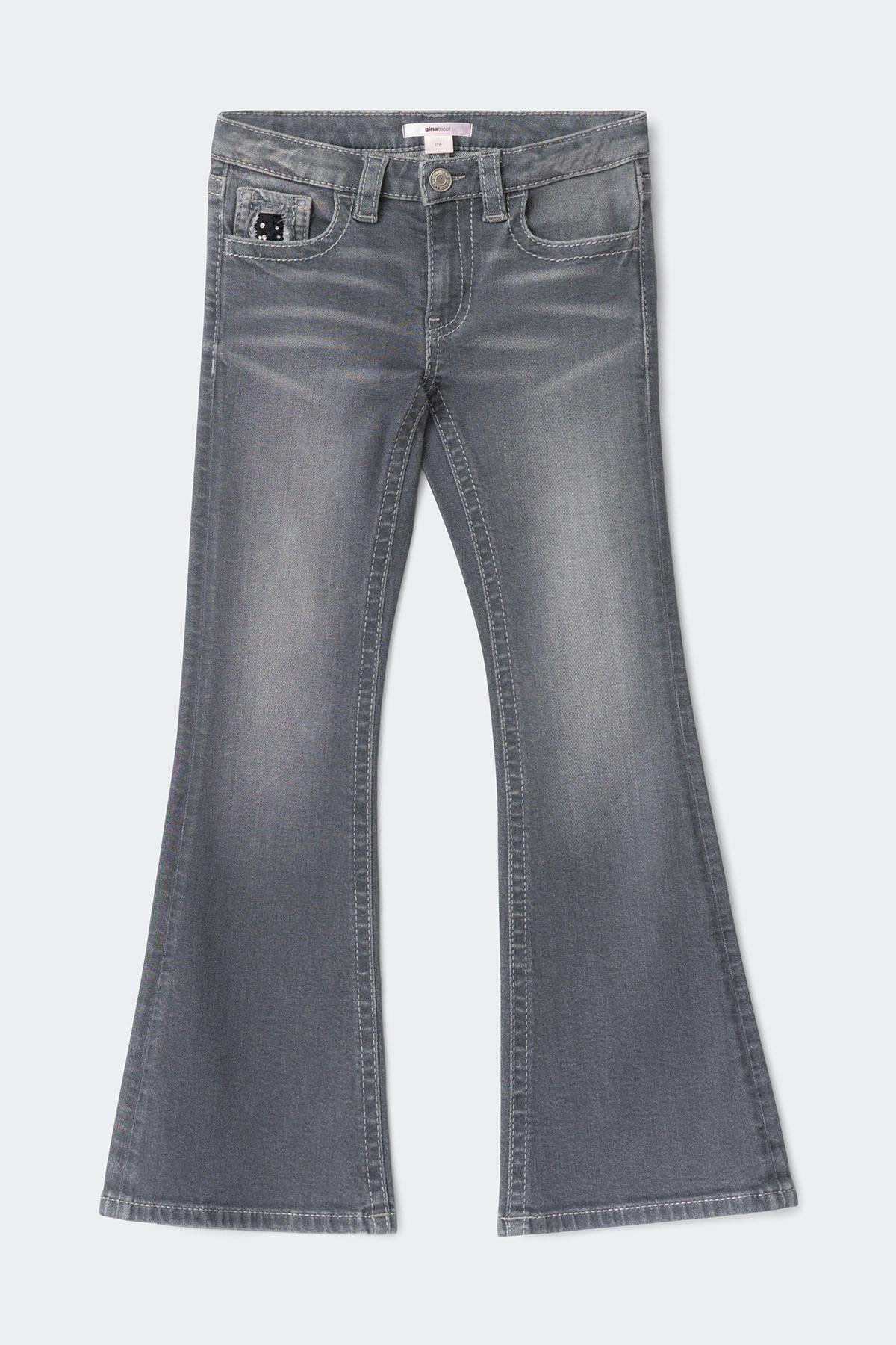 Y petite lace detail jeans - Gris