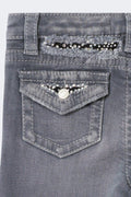 Y petite lace detail jeans - Gris