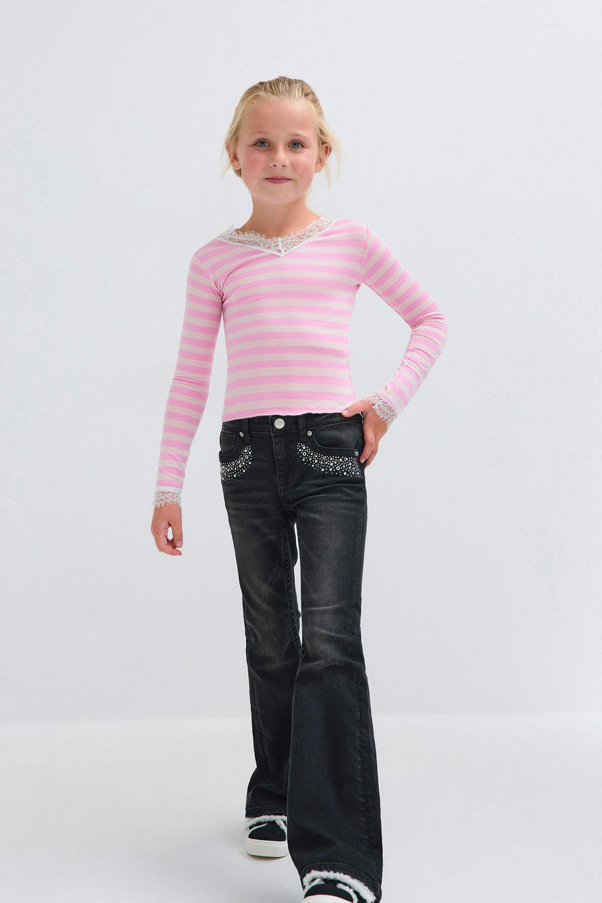 Y petite sparkle flare jeans - Noir
