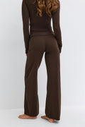 Wide yoga trousers - Marron foncé