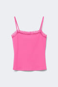 14+ lace singlet - Strong pink