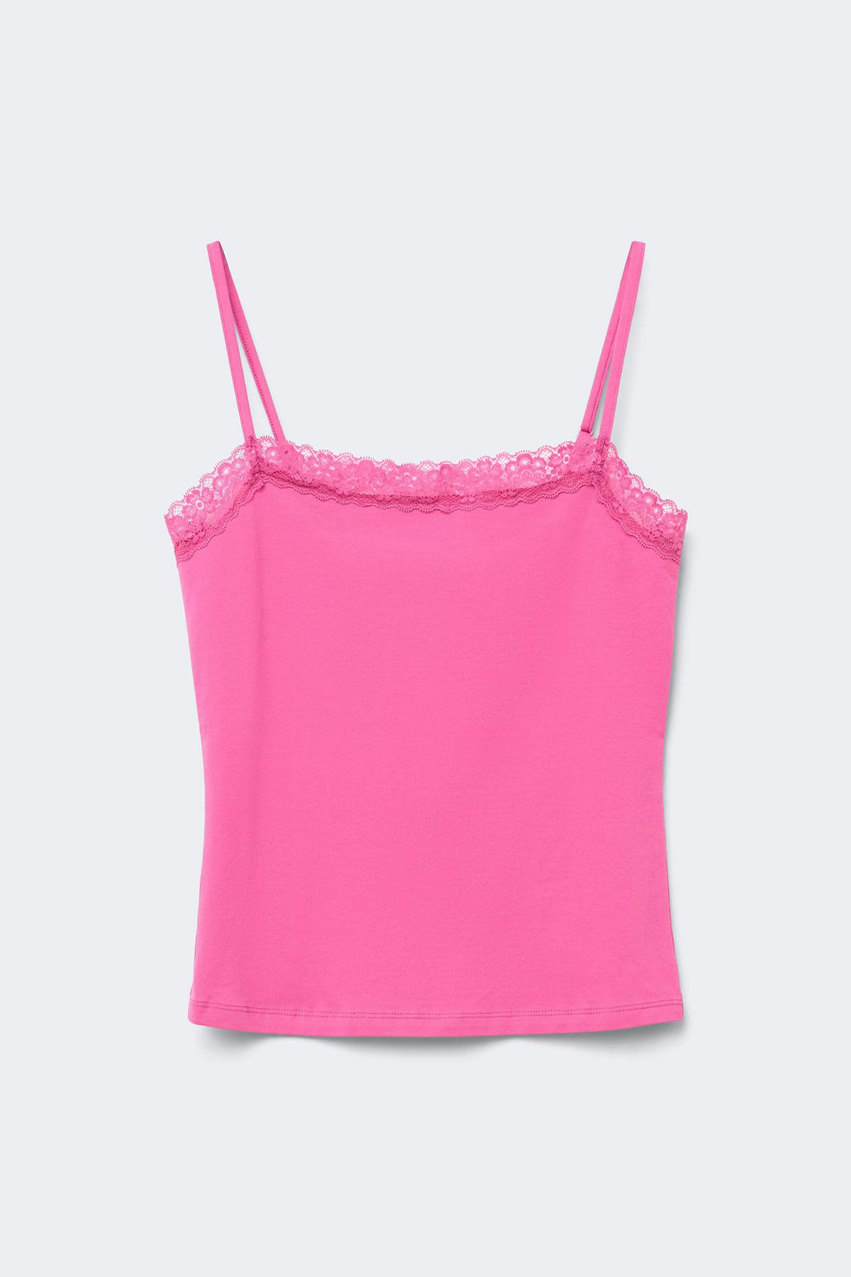 14+ lace singlet - Strong pink