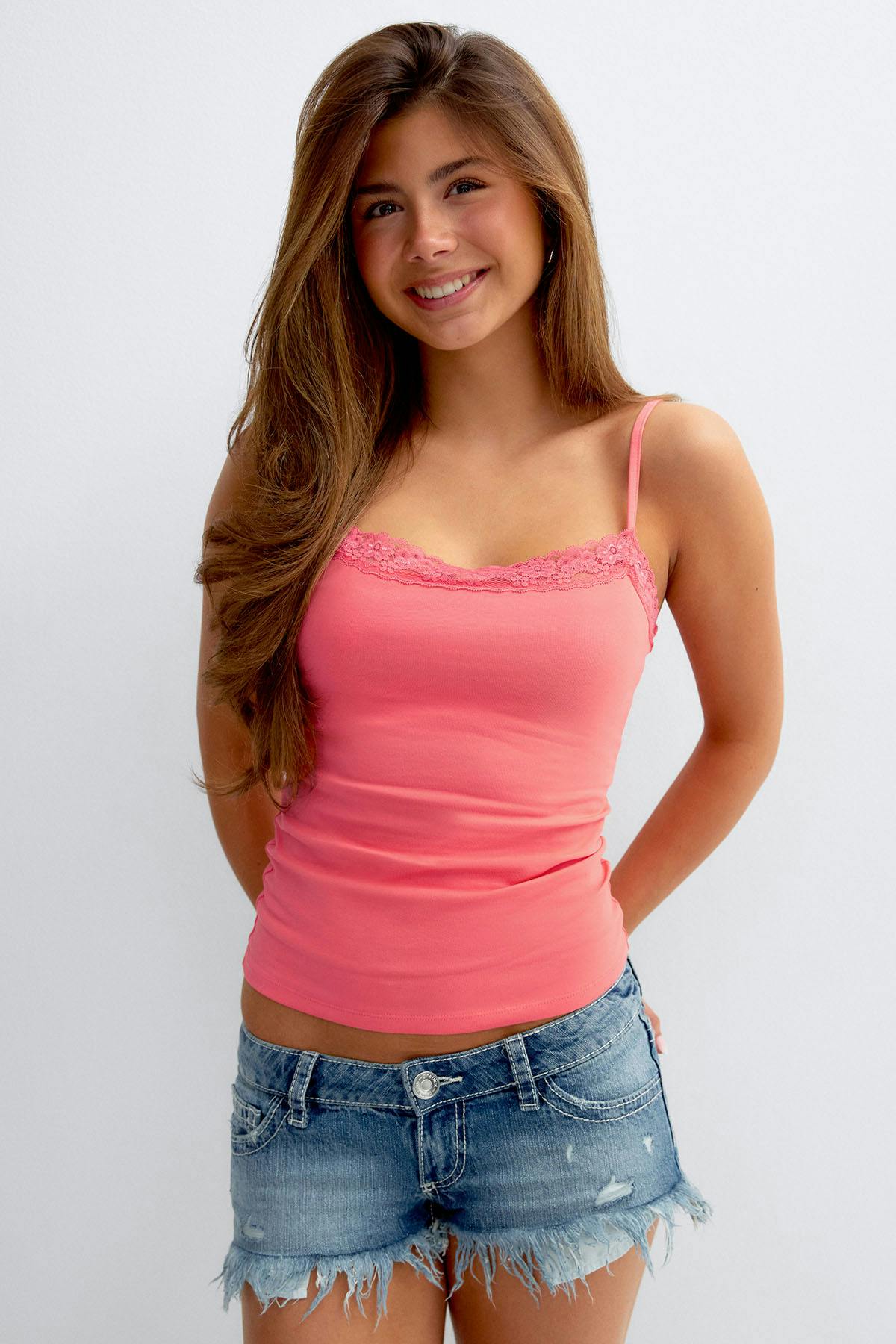 14+ lace singlet - Corail