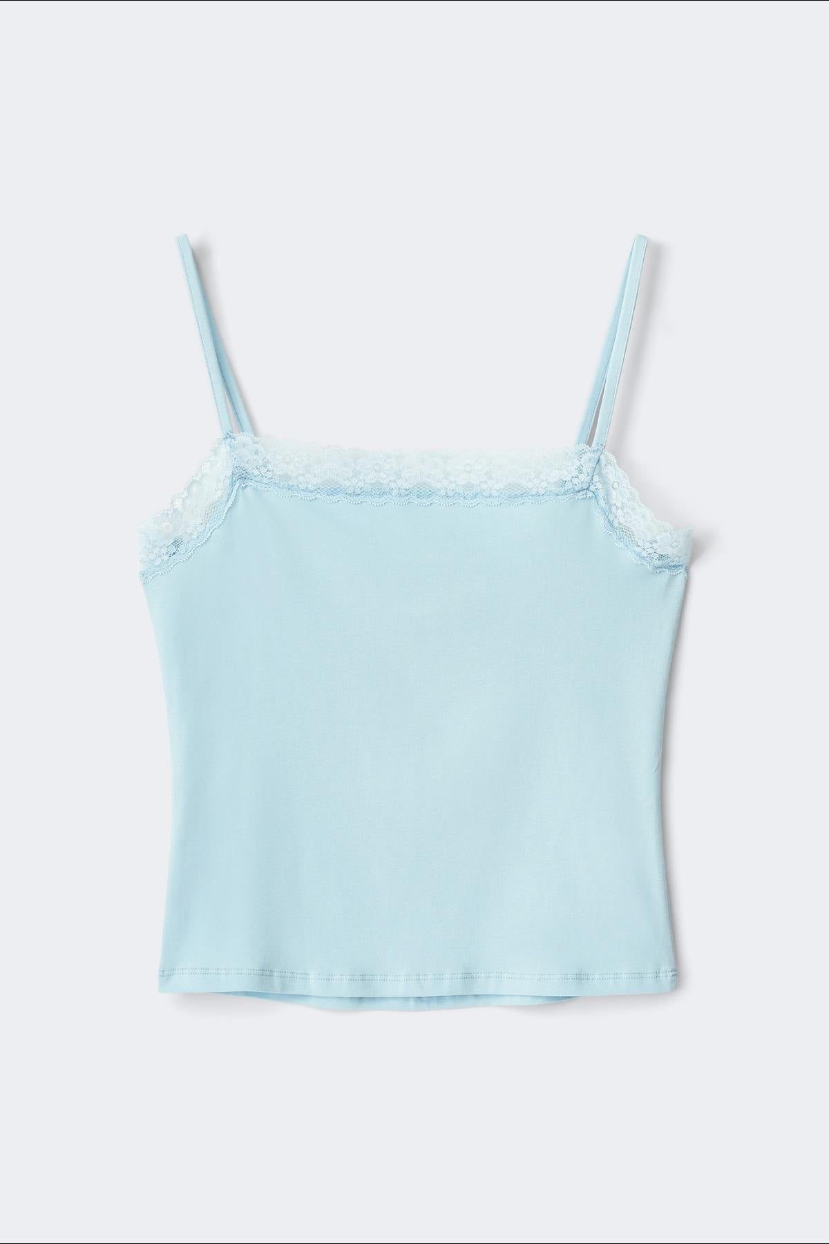 14+ lace singlet - High risk red