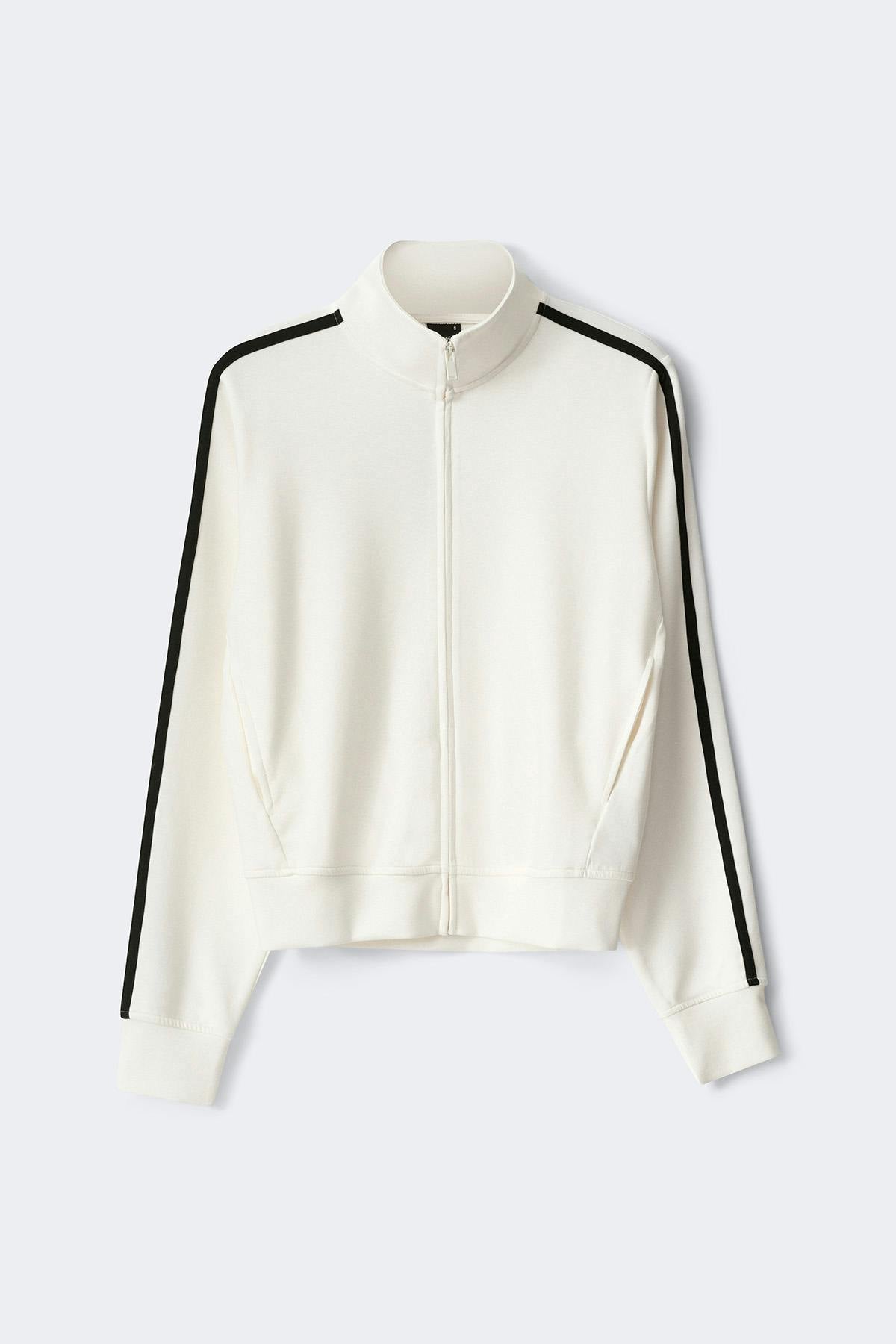 Soft sporty zip jacket - Gardenia