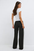 Sporty straight trousers - Noir