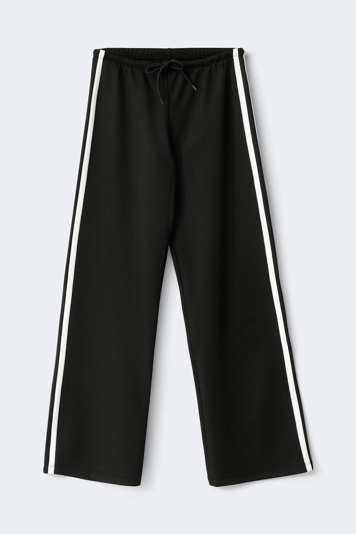 Sporty straight trousers - Noir