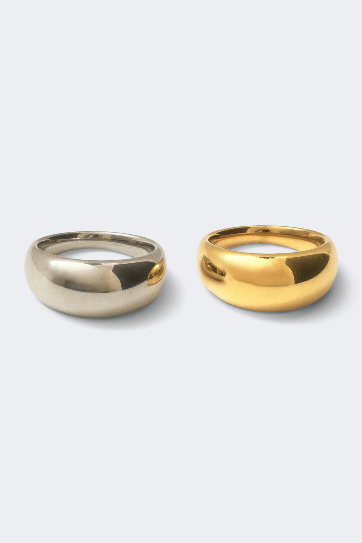 2-pack stainless steel ring - Gold/silver