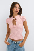Keyhole tie top - Dot aop