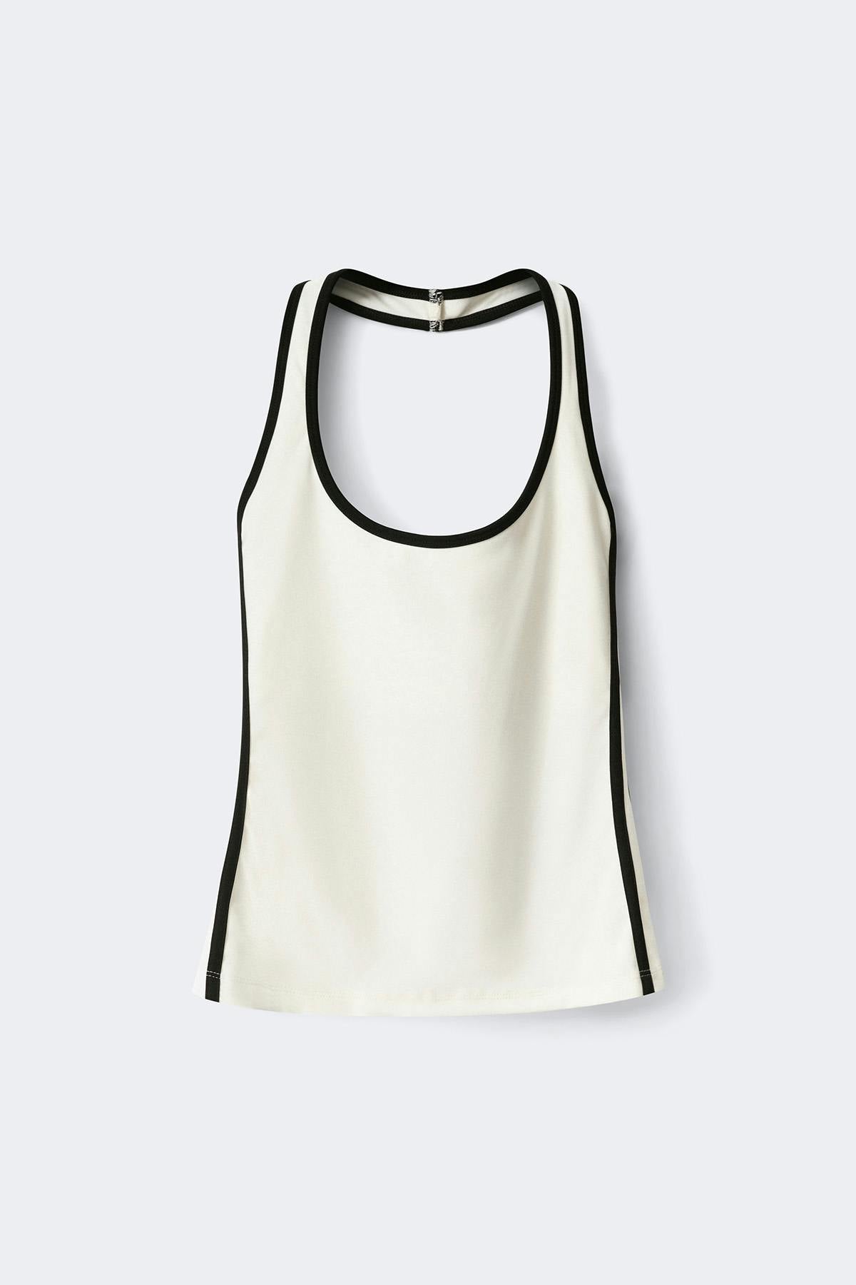 Sporty halterneck singlet - Gardenia