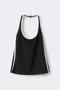 Sporty halterneck singlet - Noir
