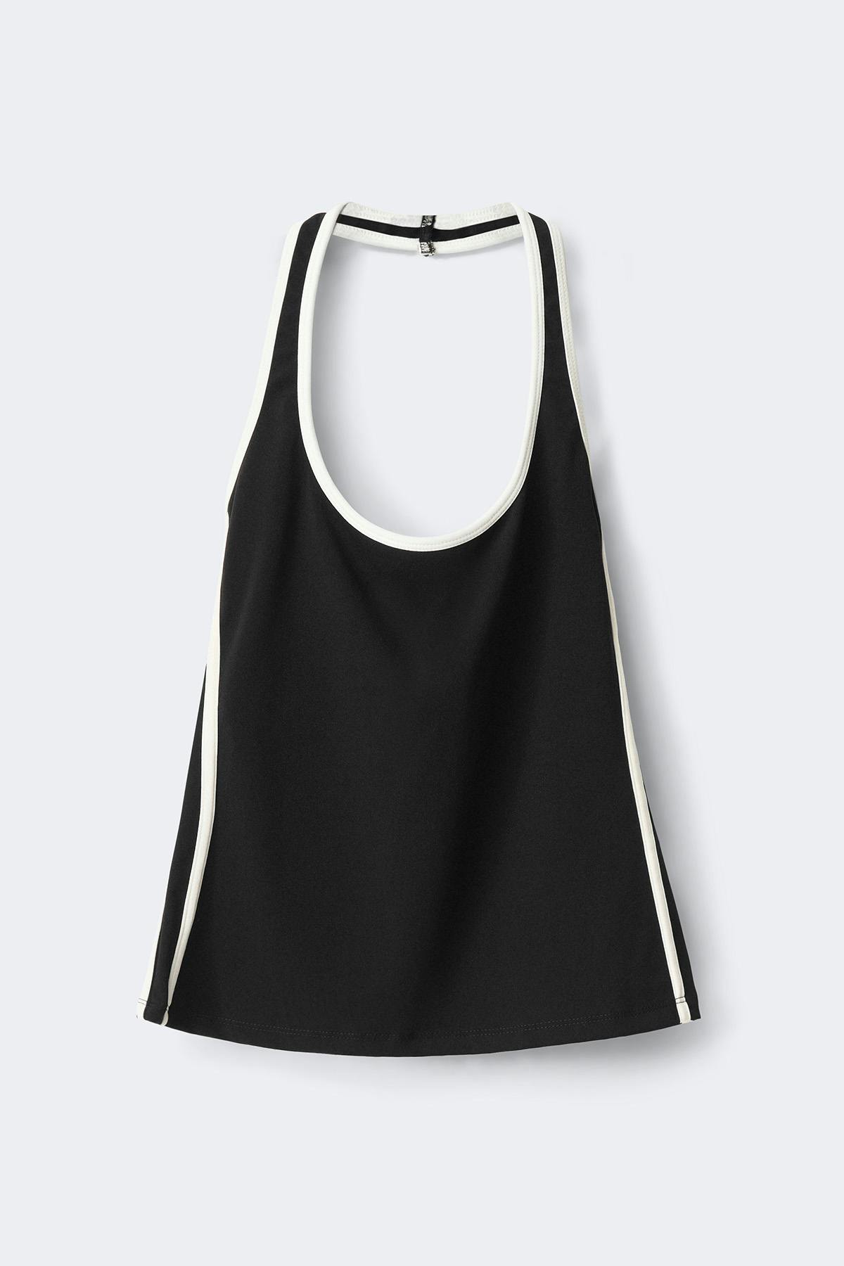 Sporty halterneck singlet - Noir