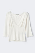 Quarter sleeve loungewear top - Gardenia