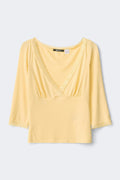 Quarter sleeve loungewear top - Butter yellow