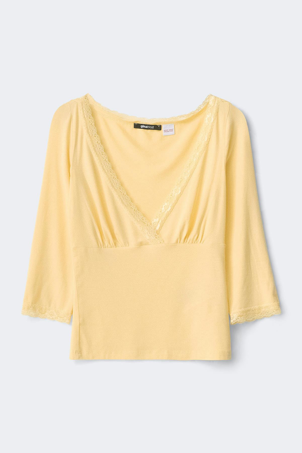 Quarter sleeve loungewear top - Butter yellow