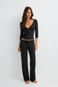 Quarter sleeve loungewear top - Gardenia