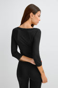 Quarter sleeve loungewear top - Noir