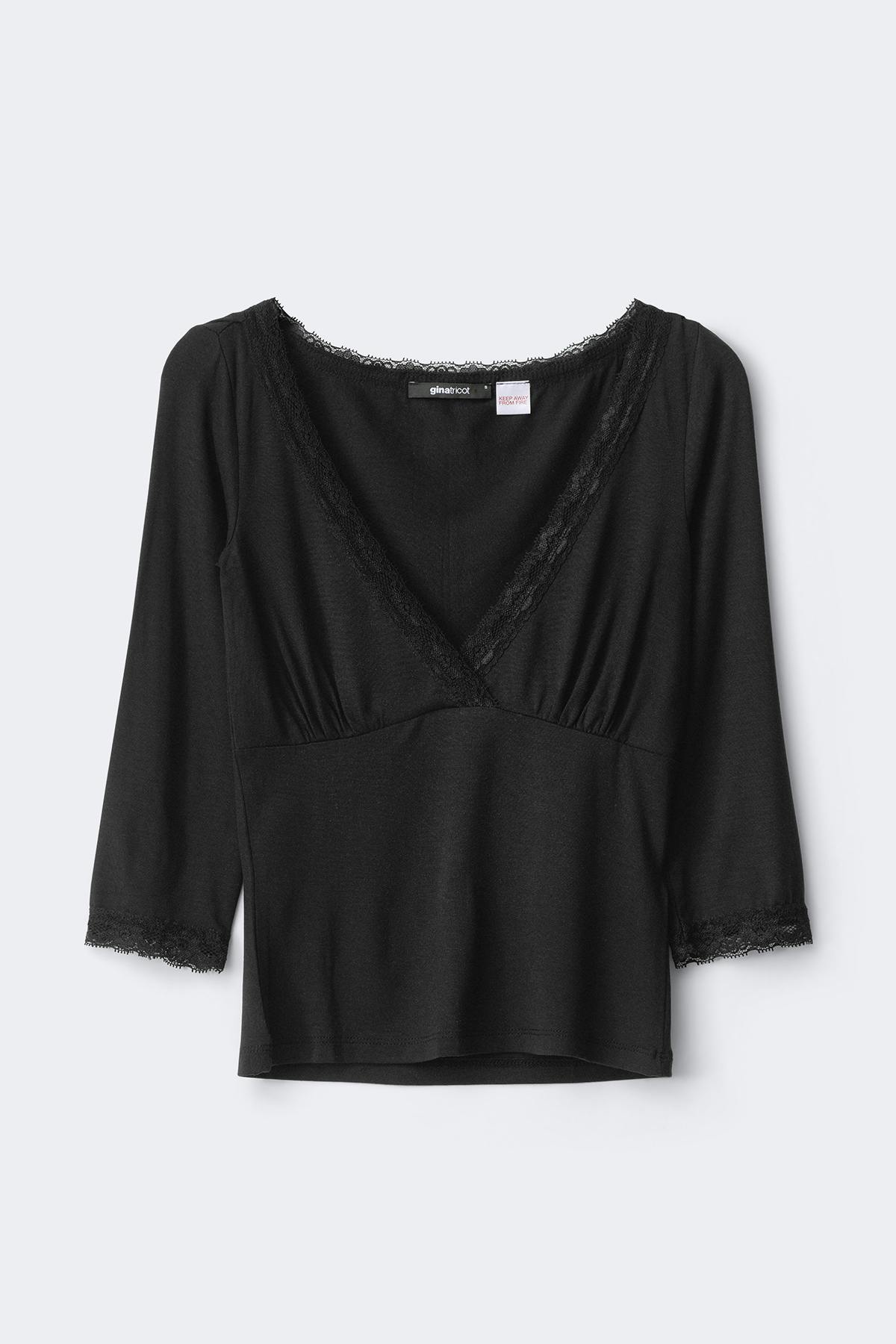 Quarter sleeve loungewear top - Noir