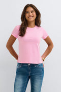 Y printed tee - Pink/wings