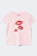 Y printed tee - Ballet slipper/lip