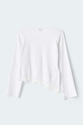 Y lace detail top - Blanc