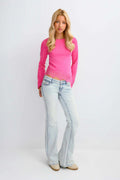 Y lace detail top - Strong pink