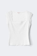 14+ lace top - Blanc