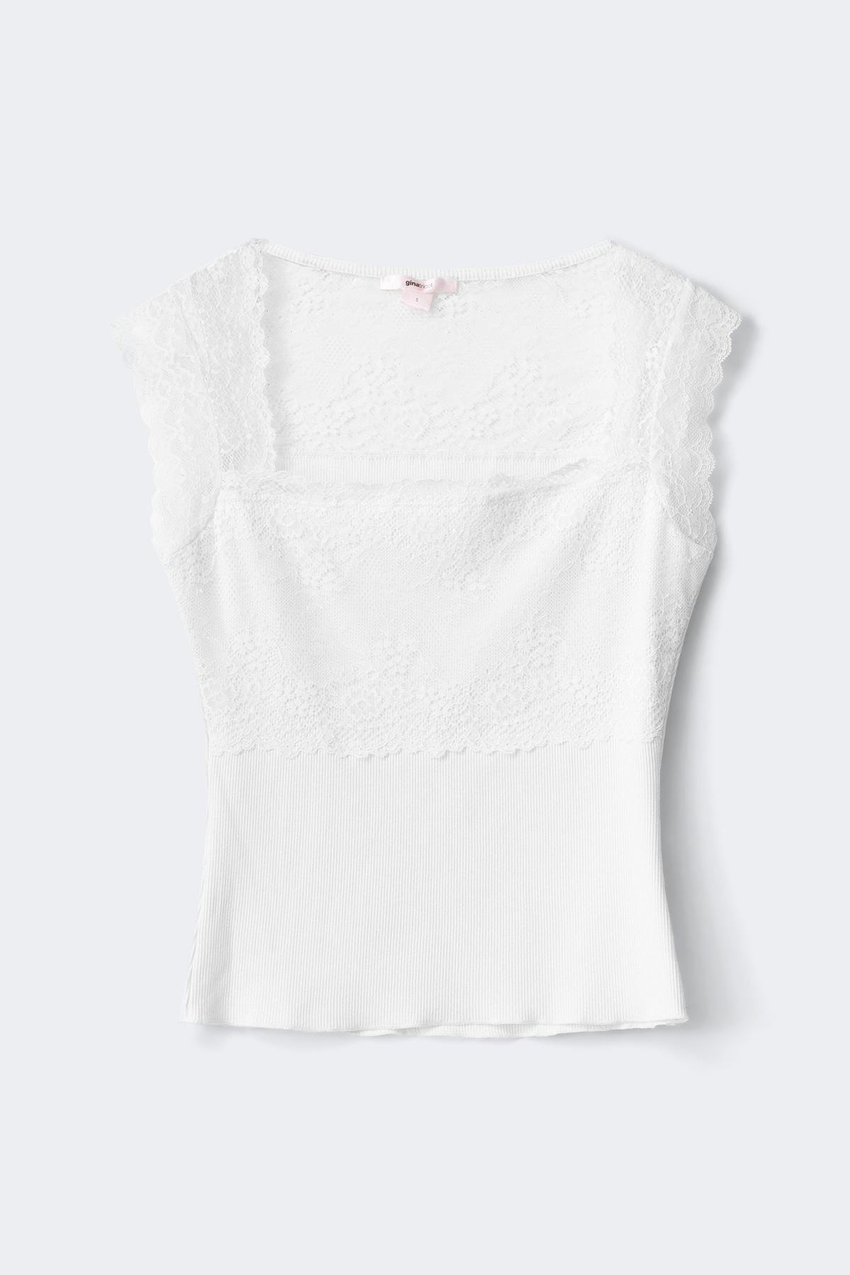 14+ lace top - Blanc